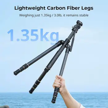SmallRig CT150 Travel Video Tripod Kit, 360 Swivel and 90 / -70 Tilt, Max Load 3kg / 6.6lb for Cameras, DSLR - 4937 detail image