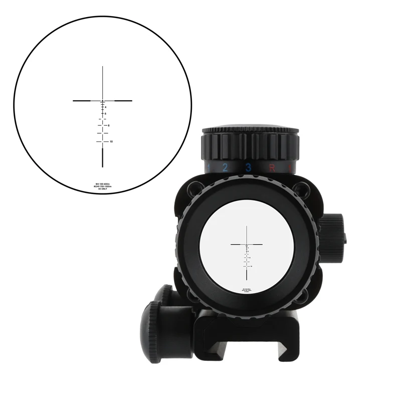 Focuhunter Tactical 4x32 Prism Scope Red Green Blue Illumination Hunting Optics Sight 4x Prism Scopes Hunting Accessories