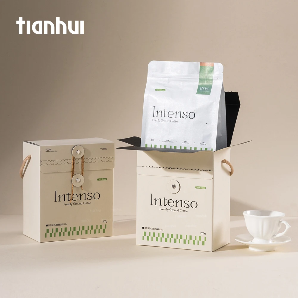 Tianhui Food Grade Resealable Zipper Stand-Up Pouch for Coffee Beans Packaging