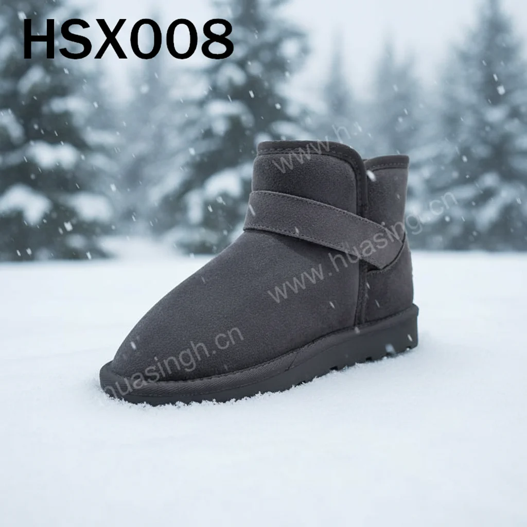 LXG,Winter Travel Traction Control TPR Outsole Grey Snow Boots Christmas Holiday Wear Warm Plush Inner Thermal Boots HSX008
