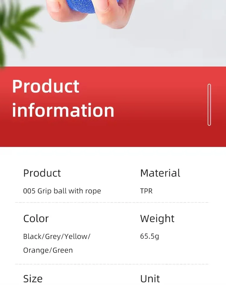 l0107 finger grip exercise elastic cord anti drop hand strength training silicone grip ball-3