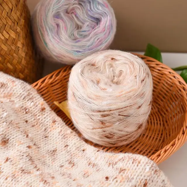 100g Wholesale Warm Color Fancy Wool Blended Yarn Strong and Recycled for Hand Knitting Weaving Embroidery Knitting Dyed Pattern