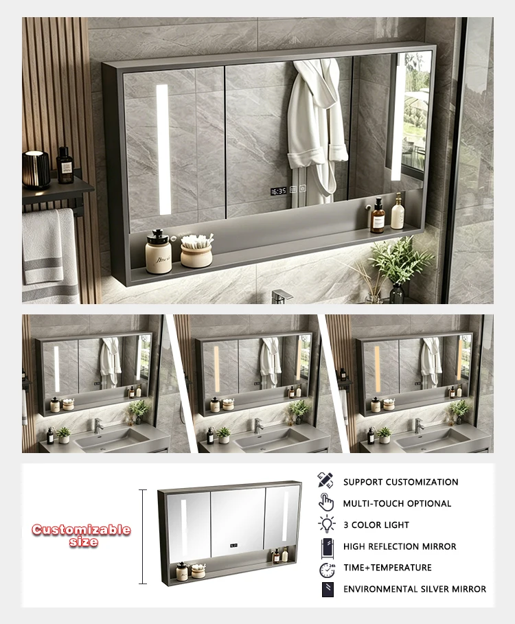 product oem 2026 luxurious bathroom furniture set bathroom vanity cabinets led mirror water proof bathroom vanities cabinet for hotel-4