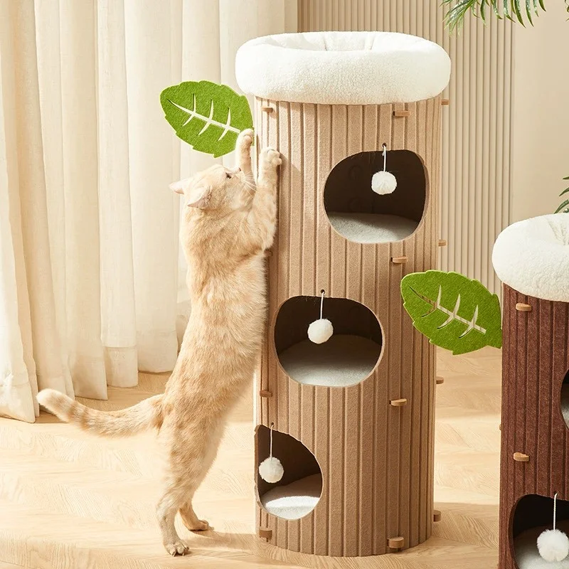 Wholesale Modern and Classic Cat Scratching House Two or Three Layer Tree Hole Design Sustainable Tunnel