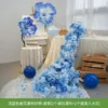 Diseño de Cascada Floral Azul - Menú Fijo