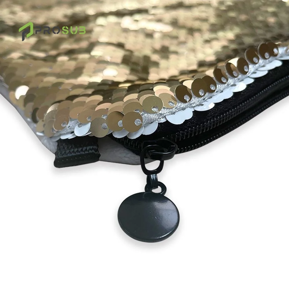 Prosub Blank Flip Sequin Cosmetic Bags for Sublimation Custom Logo Reversible Bling Glitter Sublimation Makeup Bag