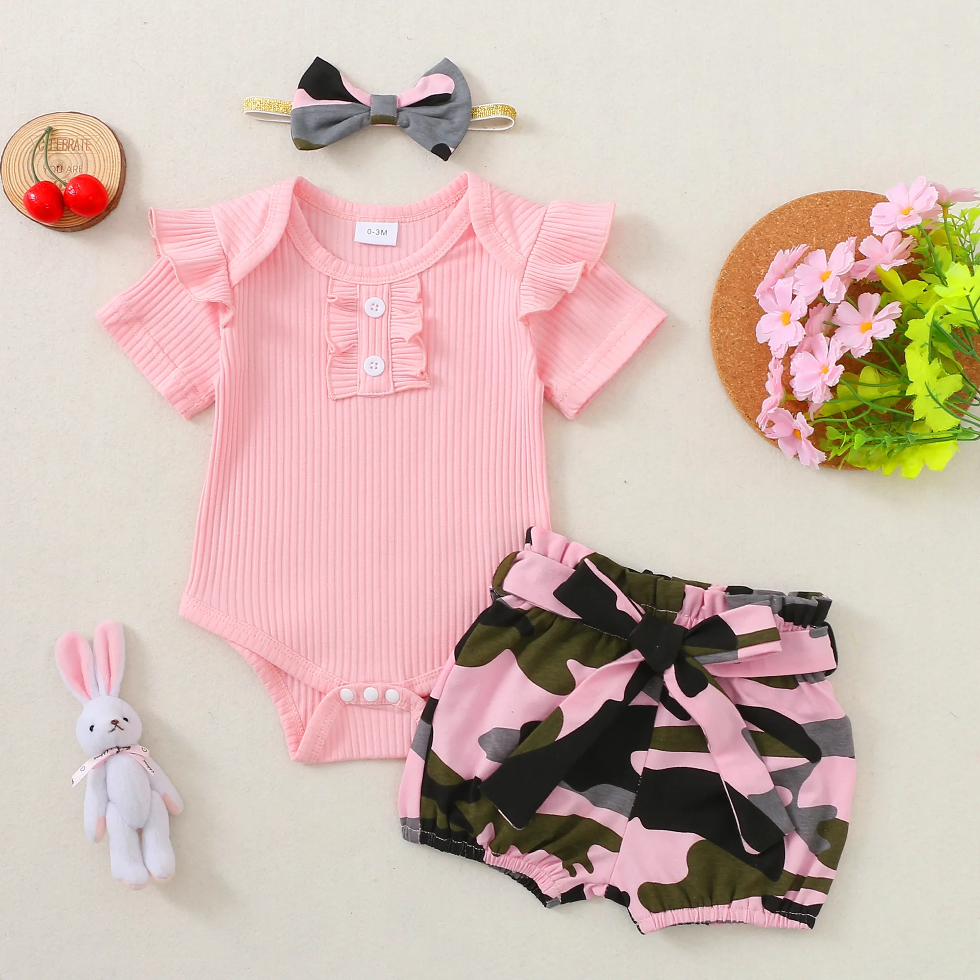 612 Months Newborn Baby Girl Clothes Shorts Set Baby Girl Stuff Gifts