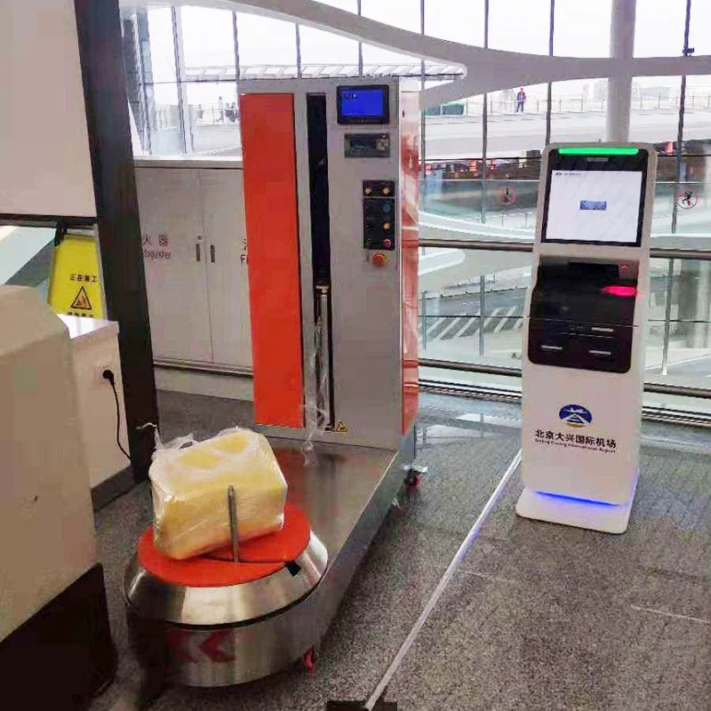 Small Airport Luggage Wrapping Machine Automatic Luggage Suitcase Stretch Wrapping Machine for Sale