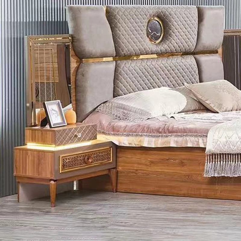 モダンなベッドルームセット高級アラビア家具キングサイズのベッド