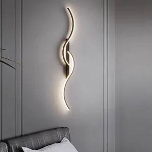 Minimalist Gold Black Luxury Sconce Lamp TV Background Wall LED Bedside Wall Lamp Indoor Rechargeable Wall Light