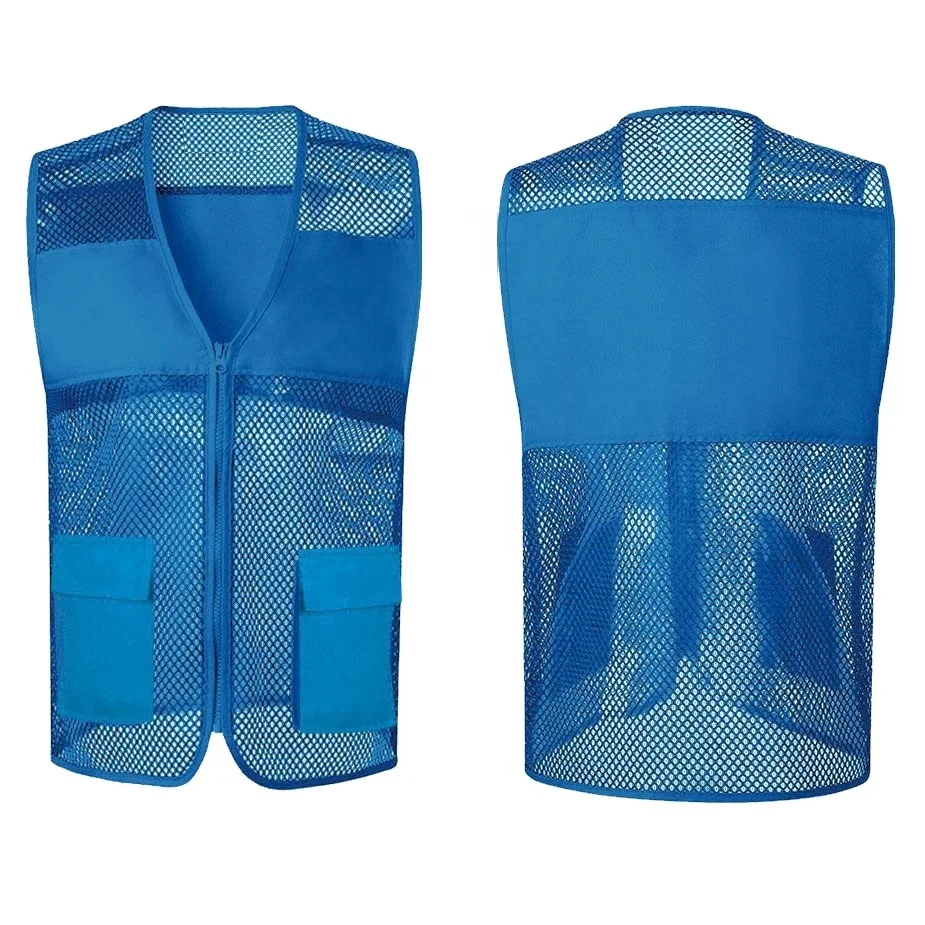 multi pockets cargoes fisherman vests cartoon logo waistcoat for
