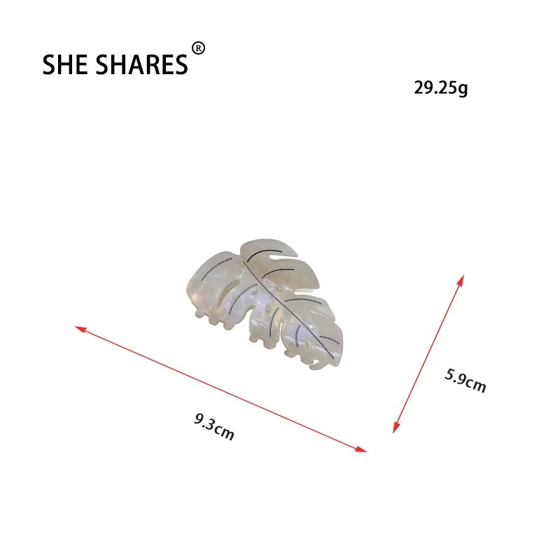 Sheshares French Advanced Array Fashion Style Leaf Shape Acetate Hair Claw Clips