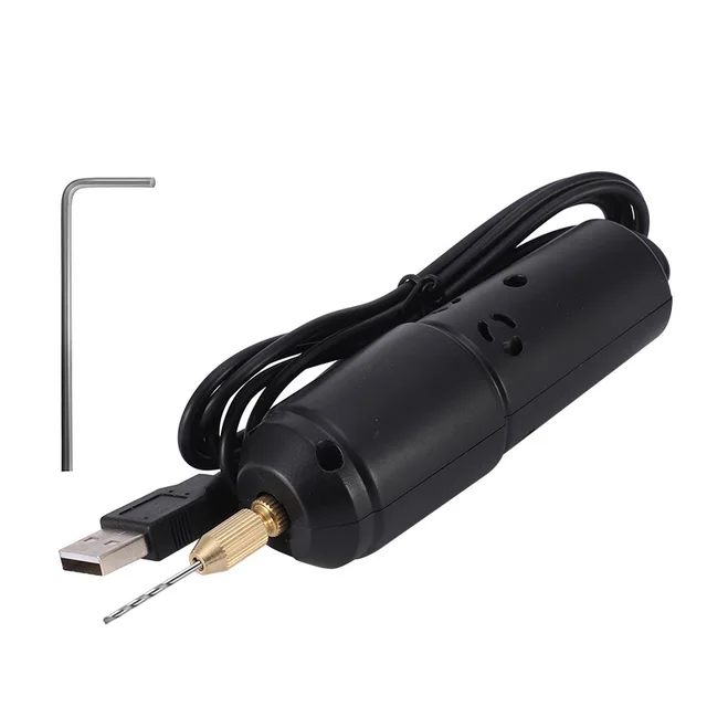 360 Degree Black Cordless USB Mini Electric Keyless DIY Cross-Border Drop Glue Crystal Jewelry Pearl SAPINDUS Hole Punch OEM