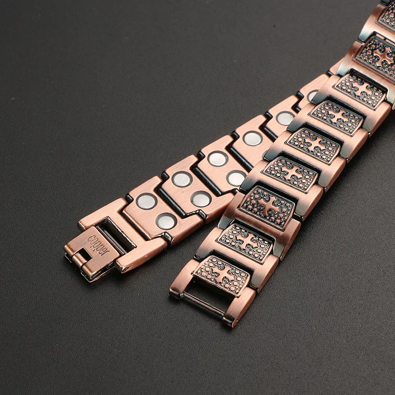 In Stocks! Vintage Fashion Cross Magnet Negative Magnetic Copper Bracelet for Men