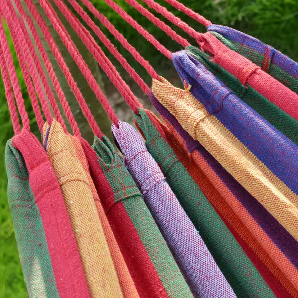Sleeping Camping Hammock Outdoor Portable Nylon Canvas Travel Washable Swing Bed Free Storage Bag Camping & Hiking Gear Foldable
