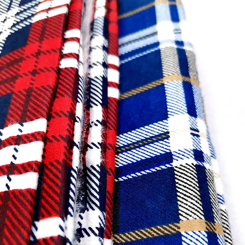 100 хлопок серый синий клетчатый фланелевый материал с принтом тканая фланелевая хлопчатобумажная ткань для рубашек