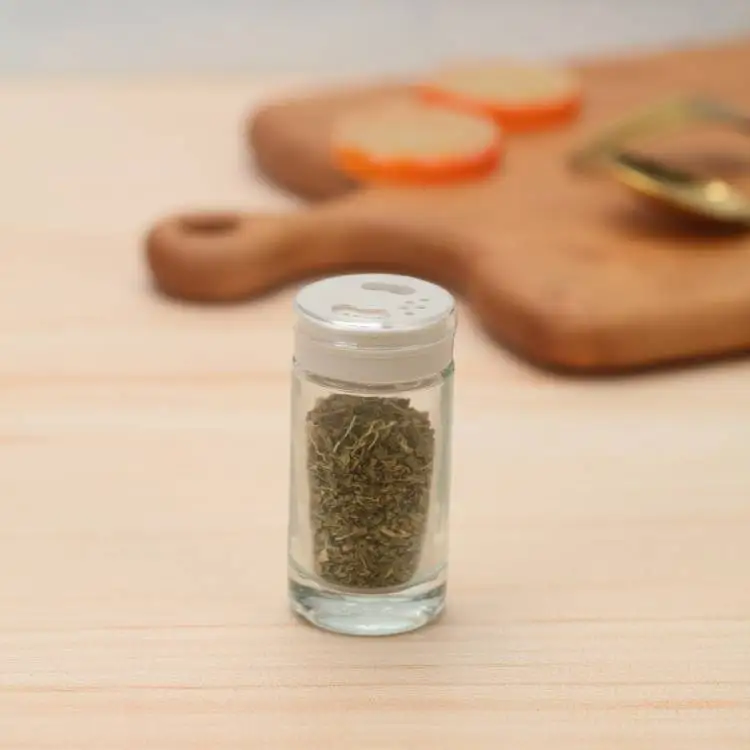 Kitchen Glass Spice Jars Condiment Containers Seasoning Bottle Salt Dispenser with 3-opening Lid and Cap