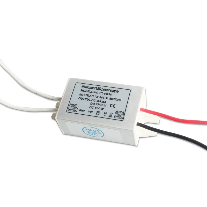 LED Driver 12w Small Size Transformer Custom Current 280ma 300ma 320ma 350ma 42v Dc Power Supply