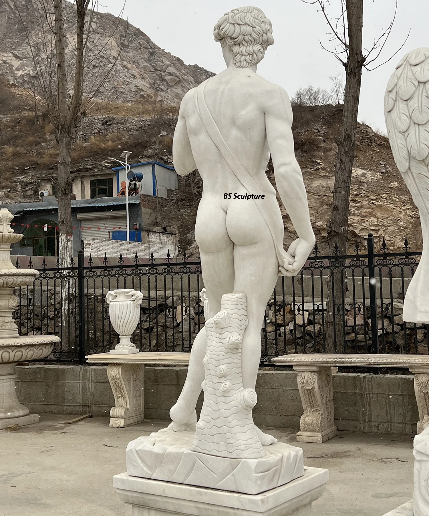 ミケランジェロのダビデ像 大理石製 生活サイズ彫刻 家庭・ホテル用