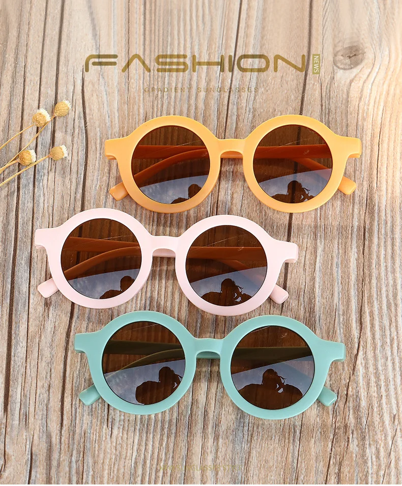 2022 New Design Cute Round Handmade Little Girls Toddler Sunglasses
