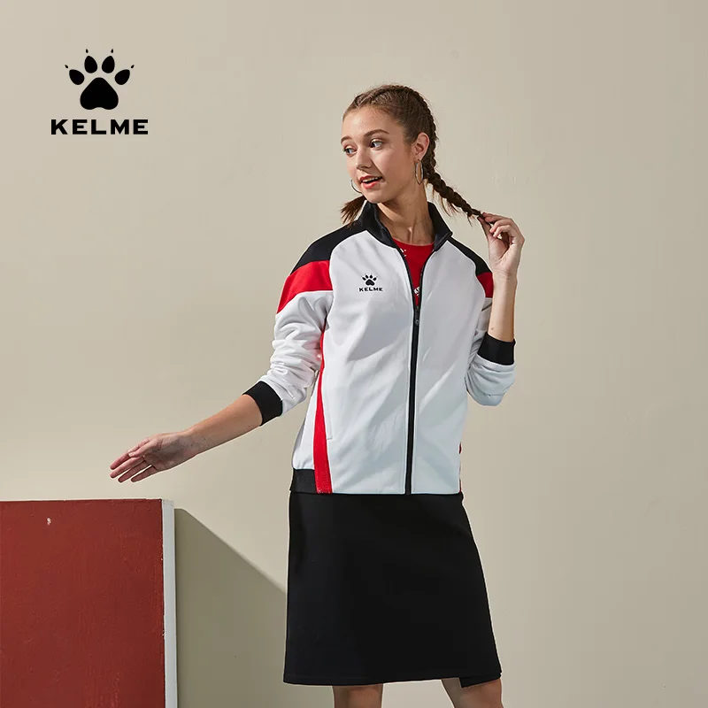 Женская спортивная куртка KELME, повседневная спортивная толстовка на молнии для бега, унисекс