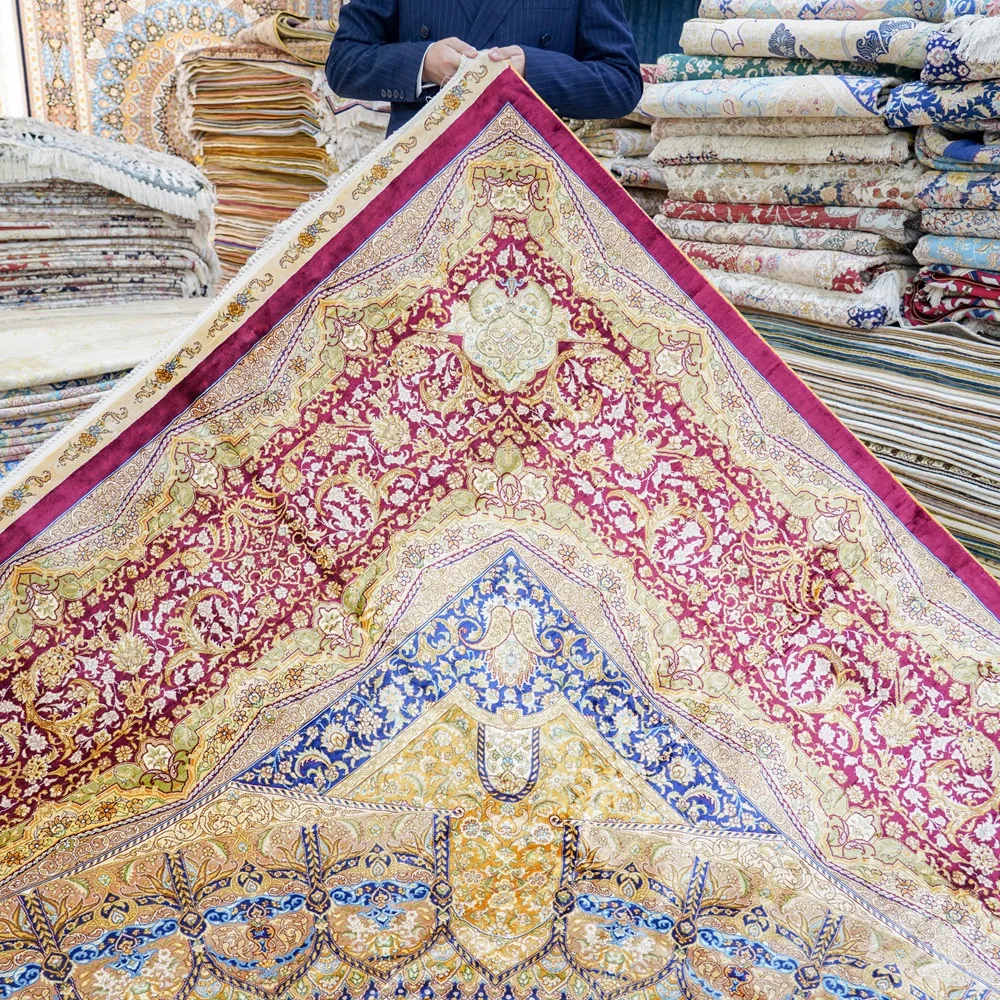 10x14ft Persian Hallway Runner Rugs Area Turkish Carpets Living Room Large Miniature Stain Removal Silk Rug