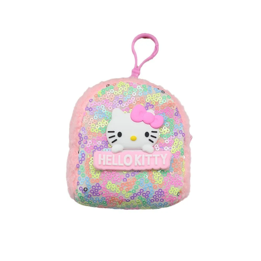 New Colorful Sequin Plastic Coin Purse Cartoon Cute Mini Children's Plush Foldable Hook Loop Closure Keychain Pendant Earphone - Image 5