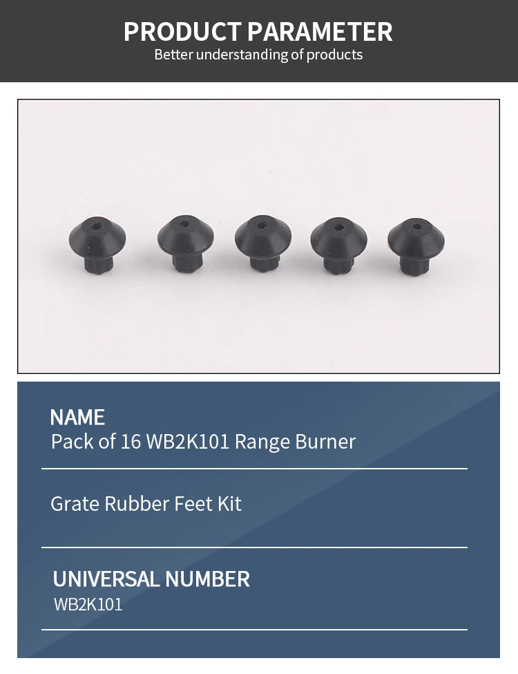 Wholesale Low Onsite Installation Parts Rubber Feet Kit For Range Burner Grate Foot Set Wb2k101(20pcs) manufacture