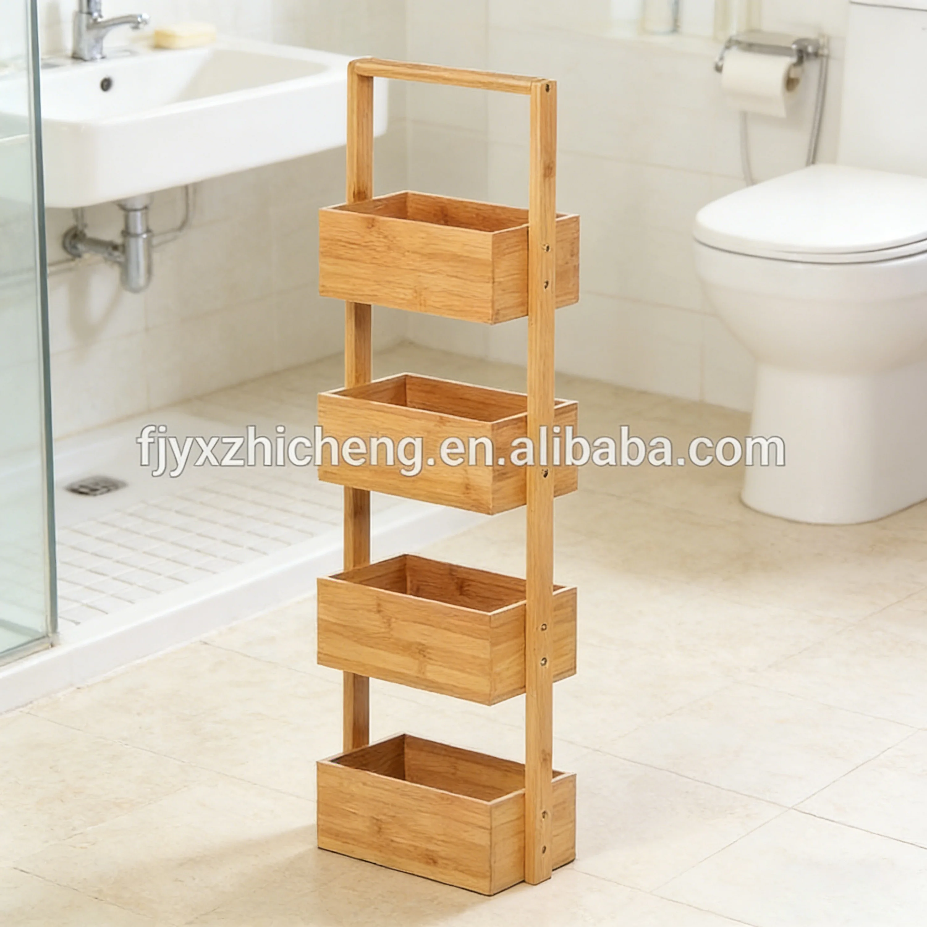 product wholesale bamboo rectangular 4 tier spa tower rack wall bathroom corner shelves for bathroom accessories-5