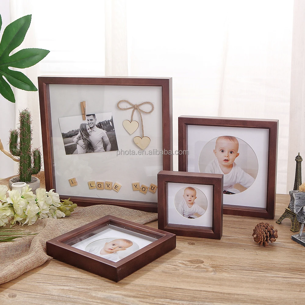 Phota 3d Shadow Box Picture Frame Wood With Soft Linen Back Composite