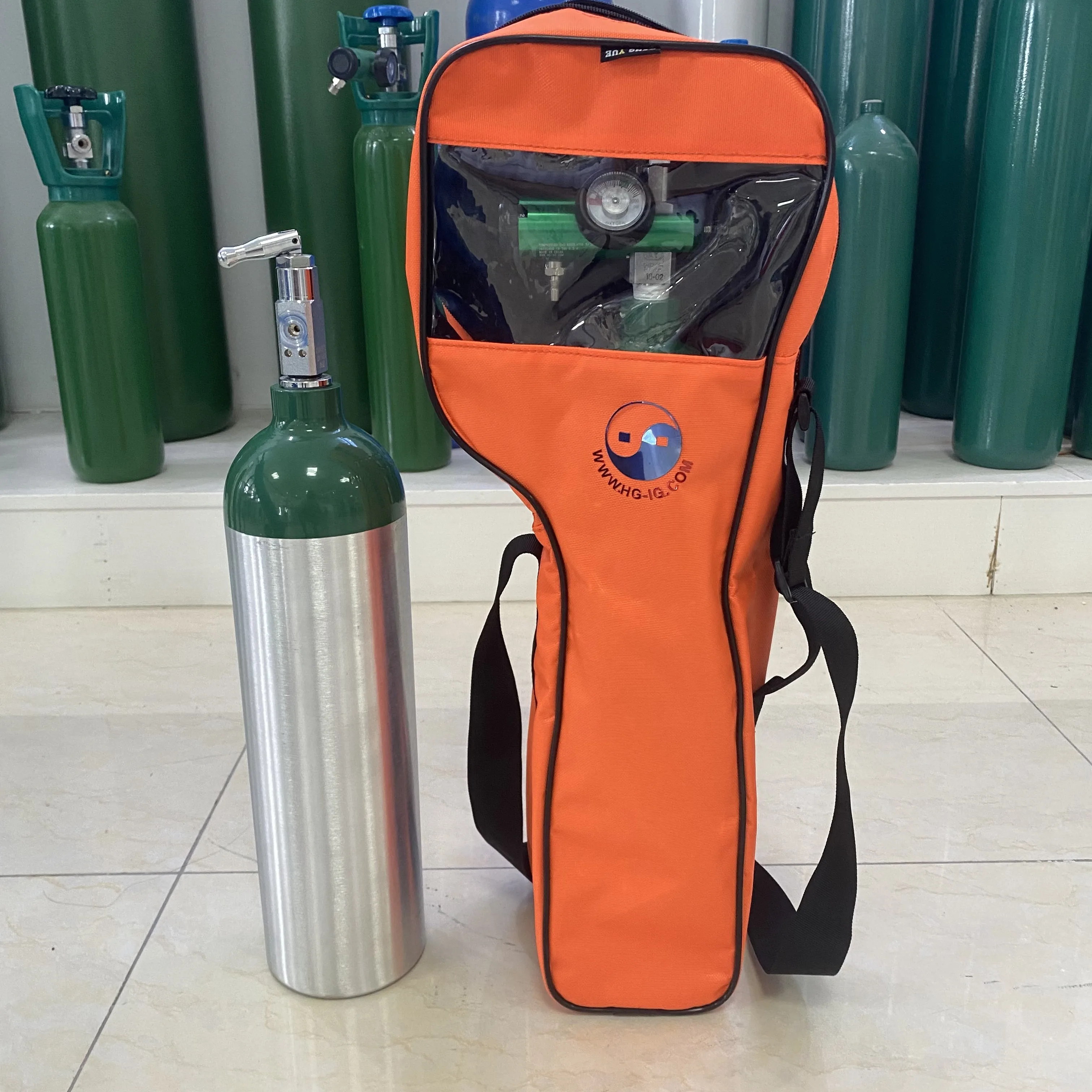 Hg Ig Portable Medical Oxygen Gas Cylinder 25l34l Empty Oxygen Tank With Bag Aluminum Oxygen 9980