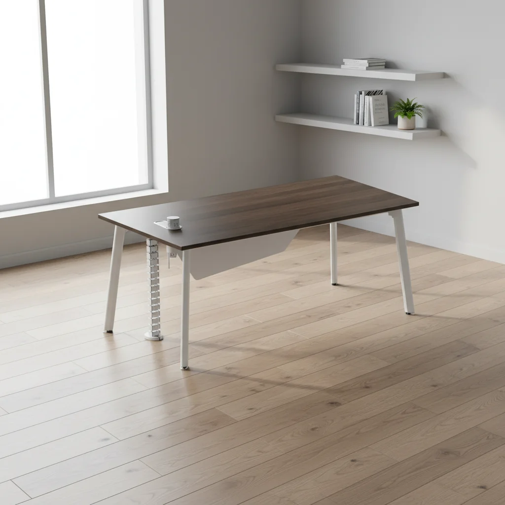 Minimalist Writing Desk with Aluminum Legs Modern Home Office Furniture Compact Design 3