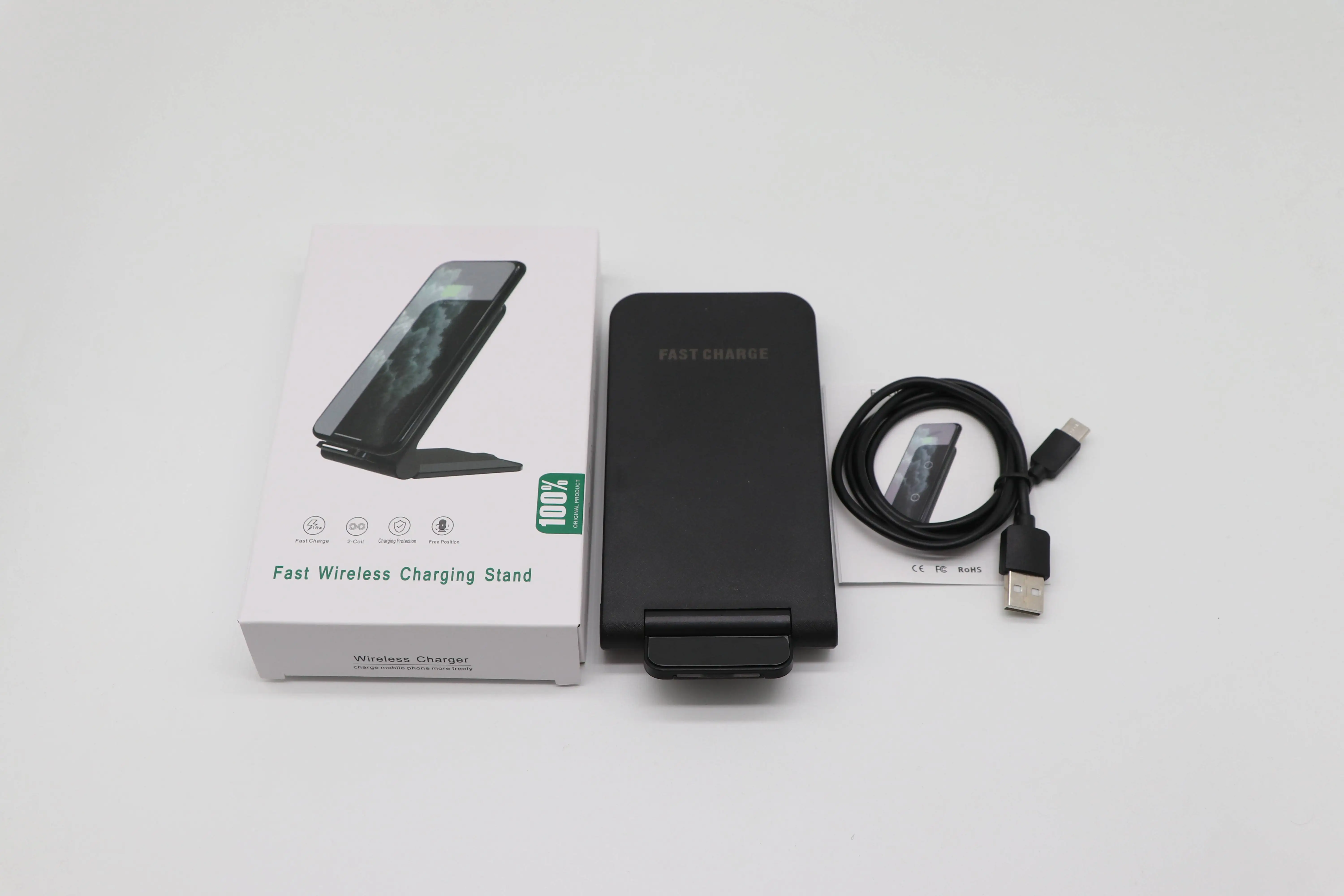 Station de charge sans fil 2 en 1 support chargeur pliable_voghion.com