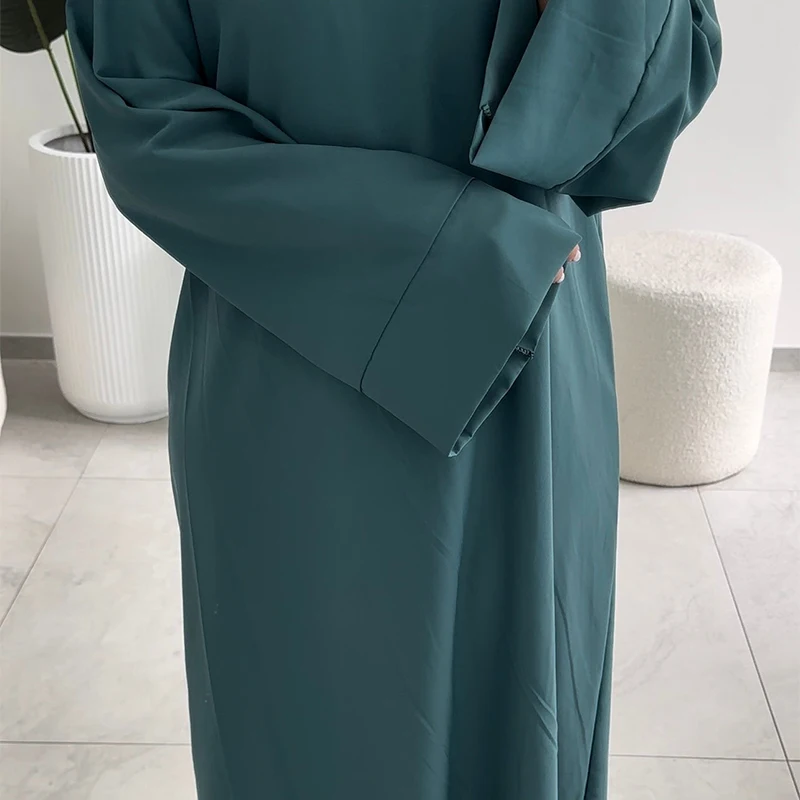 2024 New Design Australia Solid Color Wholesale Custom Modest Abaya Women Muslim Dress Breathable 100% Cotton Women Abaya
