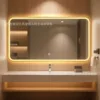 【Oro de lujo】Colgante horizontal: un solo toque + luz cálida (interruptor táctil + atenuación continua + espejo plateado sin cobre)