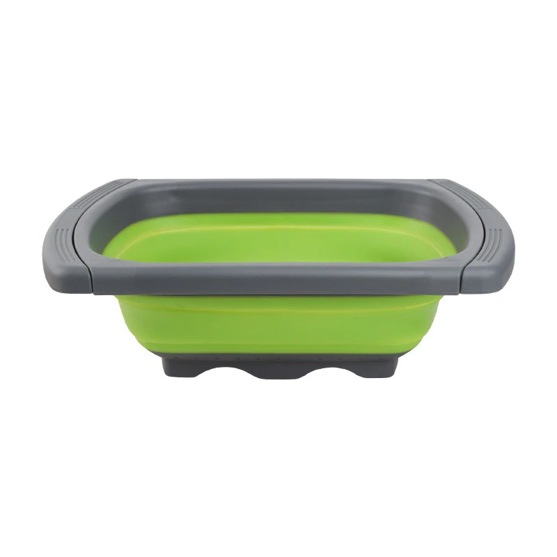 Kitchen Foldable Colander Strainer Over the Sink Collapsible Vegetable Fruit Washing Basket Strainer with Extendable Handles