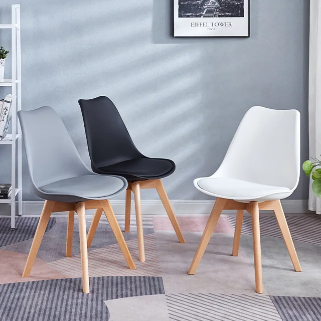 Modern Dining Chair Solid Wood Simple Design Comfortable Cushion Family Office Table Hotel Wooden Dining Chair