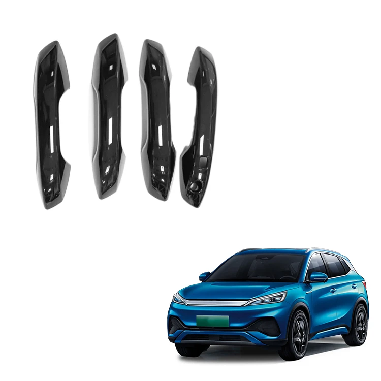 ABS Glossy Black LHD Auto Door Handle Cover Car Exterior Accessories Side Door Handle Cover Frame For BYD Atto 3 Yuan Plus