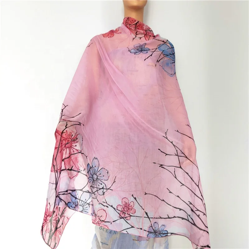 Voile Scarf Muslim Hijab Hot Sale High Quality Digital Printed Tudung Islam Malaysia for Women Hijabs Custom Size Newest Printed