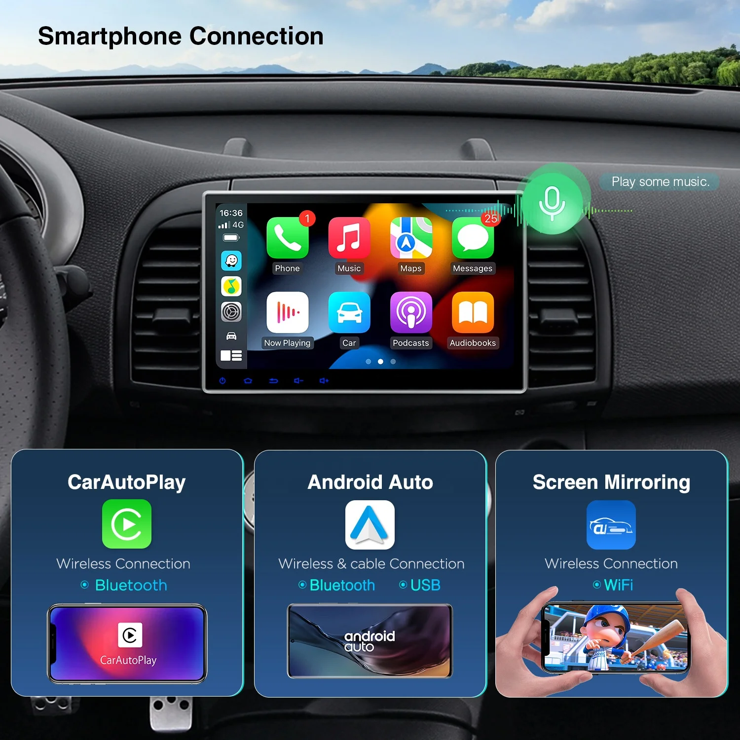 XTRONS 10.1 Inch Car Screen - Universal 2 Din Android 13