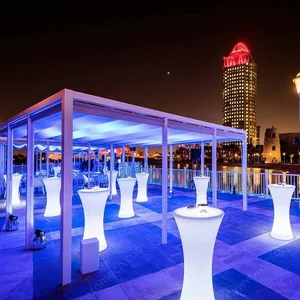 Modern LED Furniture 12 Color Changing Slim Waist High Table Waterproof Bar Table for Nightclubs Pubs Bars