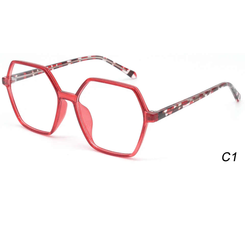 Simple and Fashion Polygon Design CP Injection Eyeglasses Frames Factory Wholesale Optical Frames