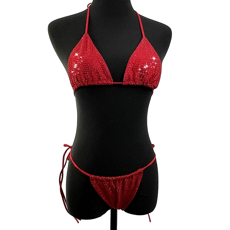 S573 Fashion Rhinestone Bikini Women Crystal Beachwear Swimwear Sexy