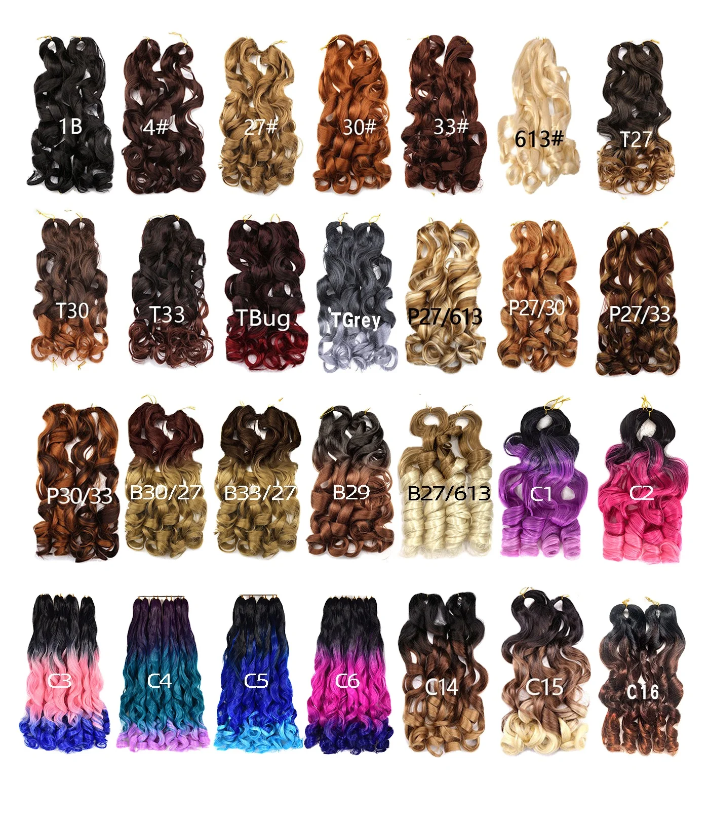 Loose Wave Crochet Braids Wave Curly Hair Bundles Spiral Curl Wavy ...