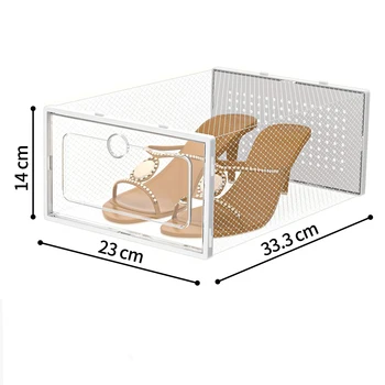Wholesale Stackable Shoes Box Plastic Storage Clear Drop Front Shoe Box ...