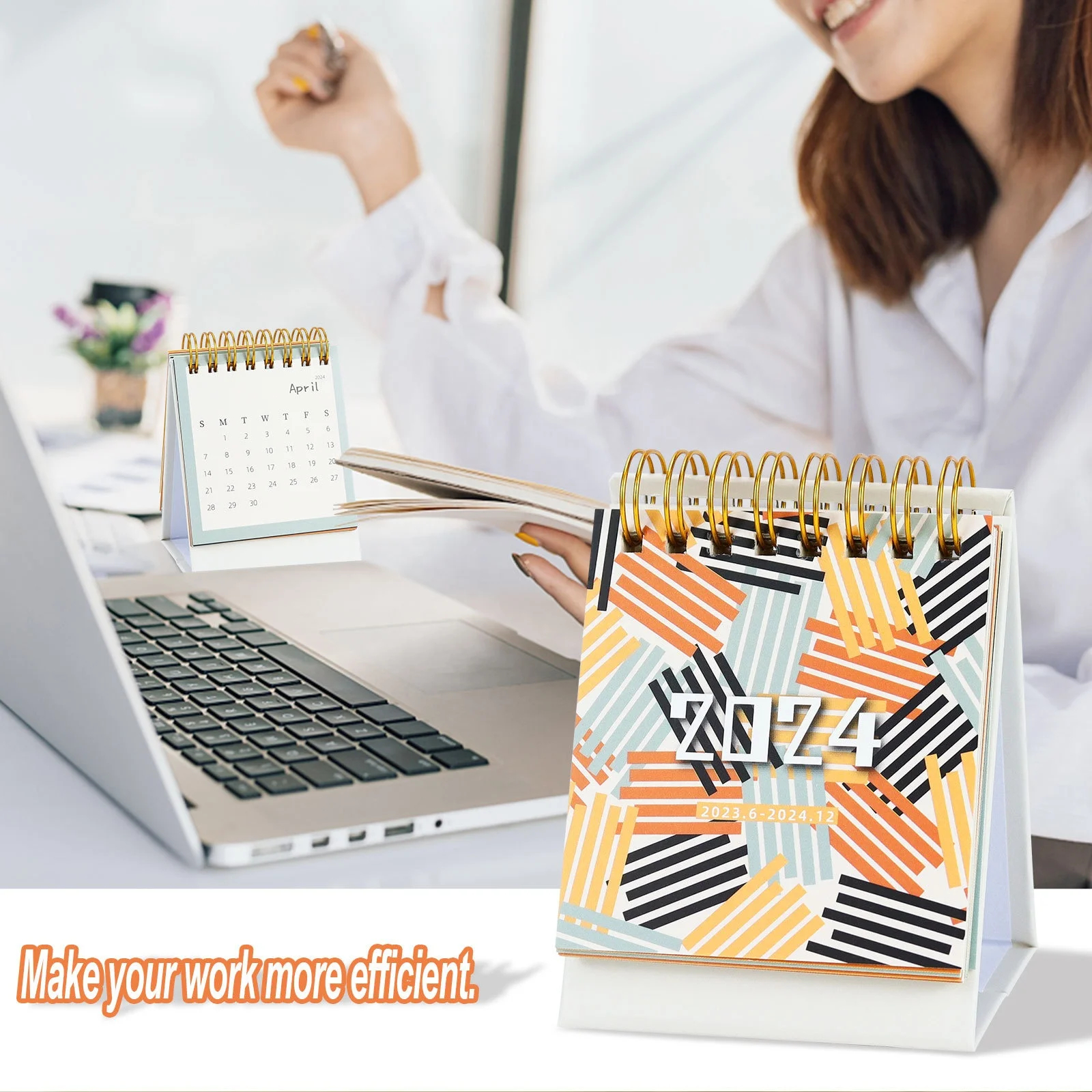 2024 новый продукт оптовая продажа ежемесячных настенных календарей на заказ Cmyk, полный цвет, настольный календарь 365 дней, настольный календарь для печати