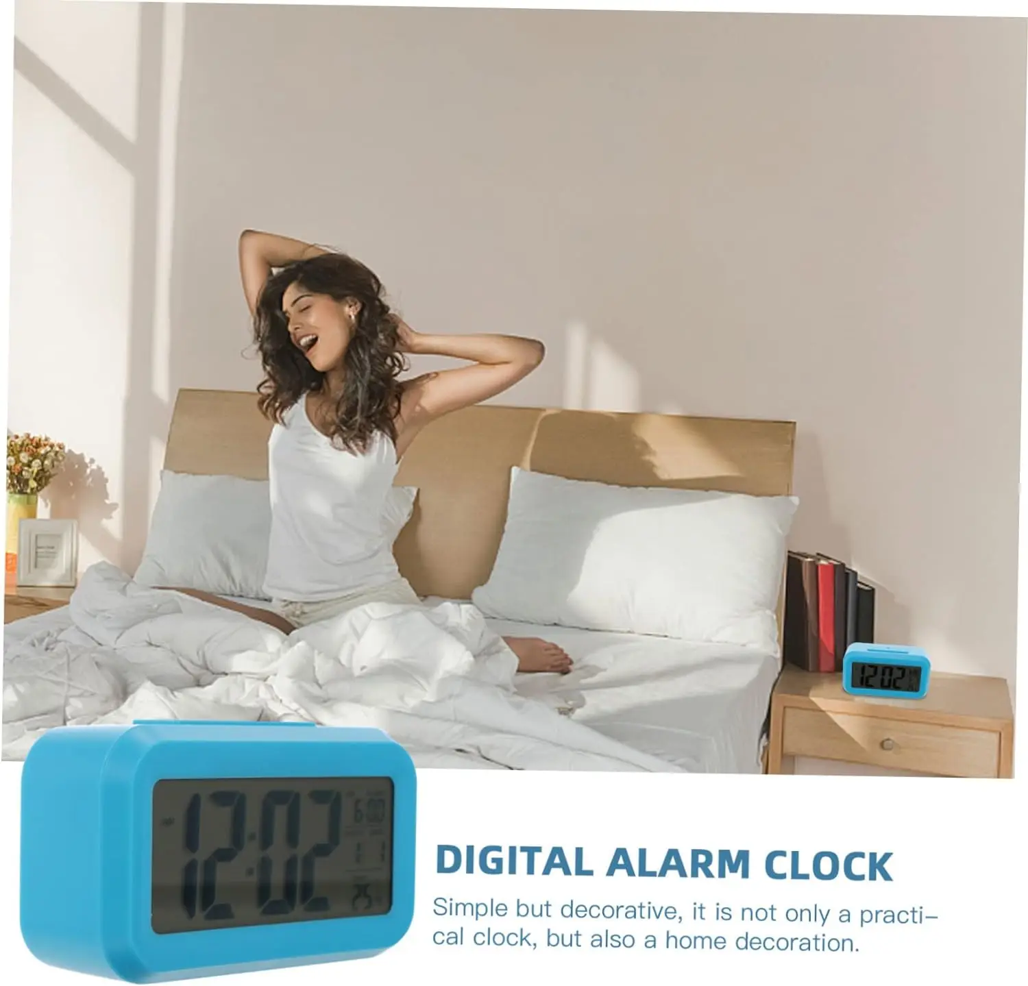 Fashion Desktop Calendar Alarm Table Clock Digital Smart Backlight Battery Smart Table Clocks