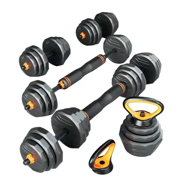 6 In 1 50kg Fitness Equipment Cast Iron Dumbbells Gym Weights Adjustable Dumbbell And Barbell Set