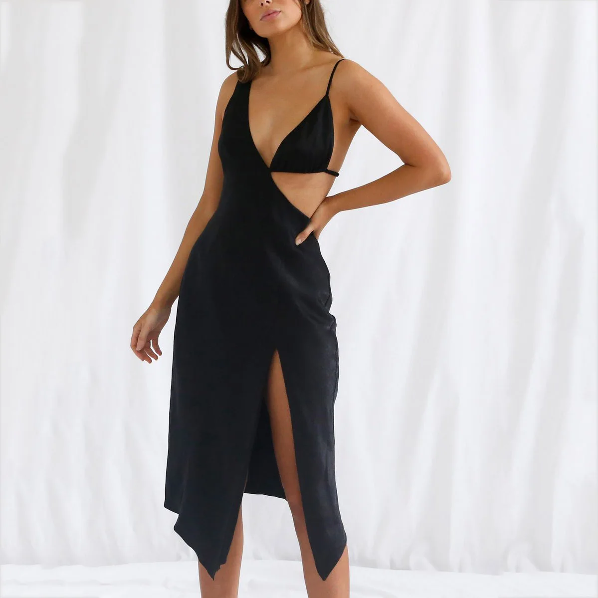 midi dress thigh split