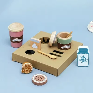 New Pretend Play Coffee Cup Toys Wooden Play Kitchen Accessories Educational Toy for Children Gift
